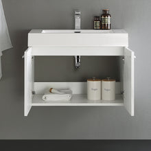 Load image into Gallery viewer, Fresca Vista 30&quot; White Wall Hung Modern Bathroom Cabinet w/ Integrated Sink- Fresca