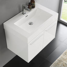 Load image into Gallery viewer, Fresca Vista 30&quot; White Wall Hung Modern Bathroom Cabinet w/ Integrated Sink- Fresca