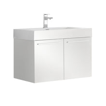 Load image into Gallery viewer, Fresca Vista 30&quot; White Wall Hung Modern Bathroom Cabinet w/ Integrated Sink- Fresca