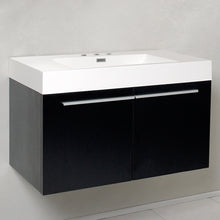 Load image into Gallery viewer, Fresca Vista 36&quot; Black Modern Bathroom Cabinet w/ Integrated Sink- Fresca