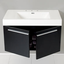 Load image into Gallery viewer, Fresca Vista 36&quot; Black Modern Bathroom Cabinet w/ Integrated Sink- Fresca