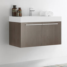 Load image into Gallery viewer, Fresca Vista 36&quot; Gray Oak Modern Bathroom Cabinet w/ Integrated Sink- Fresca