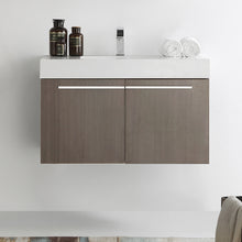 Load image into Gallery viewer, Fresca Vista 36&quot; Gray Oak Modern Bathroom Cabinet w/ Integrated Sink- Fresca