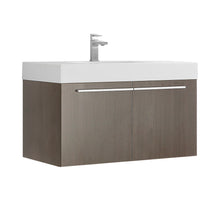 Load image into Gallery viewer, Fresca Vista 36&quot; Gray Oak Modern Bathroom Cabinet w/ Integrated Sink- Fresca