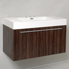 Load image into Gallery viewer, Fresca Vista 36" Walnut Modern Bathroom Cabinet w/ Integrated Sink- Fresca