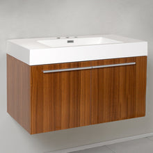 Load image into Gallery viewer, Fresca Vista 36" Teak Modern Bathroom Cabinet w/ Integrated Sink- Fresca