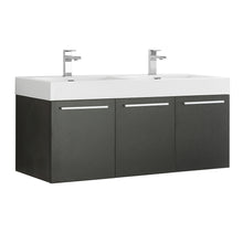 Load image into Gallery viewer, Fresca Vista 48&quot; Black Wall Hung Double Sink Modern Bathroom Cabinet w/ Integrated Sink- Fresca