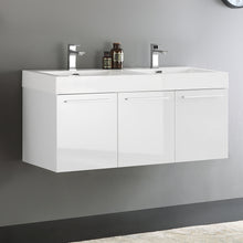 Load image into Gallery viewer, Fresca Vista 48&quot; White Wall Hung Modern Bathroom Cabinet w/ Integrated Sink- Fresca