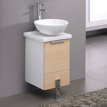 Load image into Gallery viewer, Fresca Adour 16" Light Walnut Modern Bathroom Cabinet w/ Top &amp; Vessel Sink- Fresca