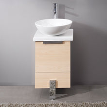 Load image into Gallery viewer, Fresca Adour 16" Light Walnut Modern Bathroom Cabinet w/ Top &amp; Vessel Sink- Fresca