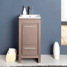 Load image into Gallery viewer, Fresca Allier 16" Gray Oak Modern Bathroom Cabinet w/ Sink- Fresca