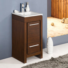 Load image into Gallery viewer, Fresca Allier 16" Wenge Brown Modern Bathroom Cabinet w/ Sink- Fresca