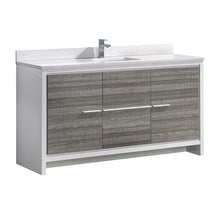 Load image into Gallery viewer, Fresca Allier Rio 60&quot; Ash Gray Single Sink Modern Bathroom Vanity w/ Top &amp; Sink- Fresca