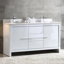 Load image into Gallery viewer, Fresca Allier 60&quot; White Modern Double Sink Bathroom Cabinet w/ Top &amp; Sinks- Fresca