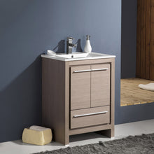 Load image into Gallery viewer, Fresca Allier 24&quot; Gray Oak Modern Bathroom Cabinet w/ Sink- Fresca
