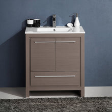 Load image into Gallery viewer, Fresca Allier 30&quot; Gray Oak Modern Bathroom Cabinet w/ Sink- Fresca
