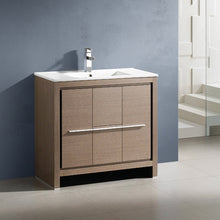 Load image into Gallery viewer, Fresca Allier 36" Gray Oak Modern Bathroom Cabinet w/ Sink- Fresca