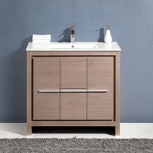 Load image into Gallery viewer, Fresca Allier 36" Gray Oak Modern Bathroom Cabinet w/ Sink- Fresca