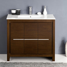 Load image into Gallery viewer, Fresca Allier 36" Wenge Brown Modern Bathroom Cabinet w/ Sink- Fresca