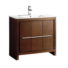 Load image into Gallery viewer, Fresca Allier 36" Wenge Brown Modern Bathroom Cabinet w/ Sink- Fresca