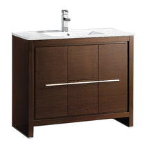 Load image into Gallery viewer, Fresca Allier 40&quot; Wenge Brown Modern Bathroom Cabinet w/ Sink- Fresca