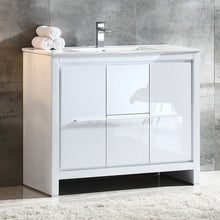 Load image into Gallery viewer, Fresca Allier 40&quot; White Modern Bathroom Cabinet w/ Sink- Fresca