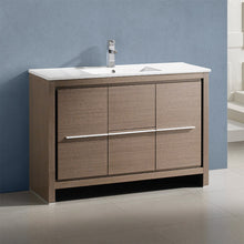 Load image into Gallery viewer, Fresca Allier 48&quot; Gray Oak Modern Bathroom Cabinet w/ Sink- Fresca