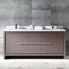 Load image into Gallery viewer, Fresca Allier 72&quot; Gray Oak Modern Double Sink Bathroom Cabinet w/ Top &amp; Sinks- Fresca