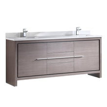 Load image into Gallery viewer, Fresca Allier 72&quot; Gray Oak Modern Double Sink Bathroom Cabinet w/ Top &amp; Sinks- Fresca
