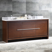 Load image into Gallery viewer, Fresca Allier 72&quot; Wenge Brown Modern Double Sink Bathroom Cabinet w/ Top &amp; Sinks- Fresca