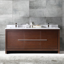 Load image into Gallery viewer, Fresca Allier 72&quot; Wenge Brown Modern Double Sink Bathroom Cabinet w/ Top &amp; Sinks- Fresca