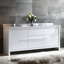 Load image into Gallery viewer, Fresca Allier 72&quot; White Modern Double Sink Bathroom Cabinet w/ Top &amp; Sinks- Fresca