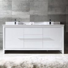 Load image into Gallery viewer, Fresca Allier 72&quot; White Modern Double Sink Bathroom Cabinet w/ Top &amp; Sinks- Fresca