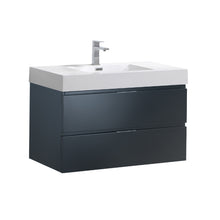 Load image into Gallery viewer, Fresca Valencia 36&quot; Dark Slate Gray Wall Hung Modern Bathroom Vanity- Fresca