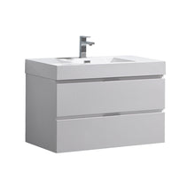 Load image into Gallery viewer, Fresca Valencia 36" Glossy White Wall Hung Modern Bathroom Vanity- Fresca