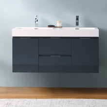 Load image into Gallery viewer, Fresca Valencia 48&quot; Dark Slate Gray Wall Hung Double Sink Modern Bathroom Vanity- Fresca