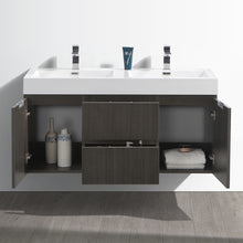 Load image into Gallery viewer, Fresca Valencia 48&quot; Gray Oak Wall Hung Double Sink Modern Bathroom Vanity- Fresca