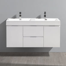 Load image into Gallery viewer, Fresca Valencia 48&quot; Glossy White Wall Hung Modern Bathroom Vanity- Fresca