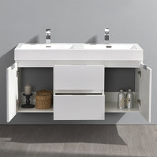 Load image into Gallery viewer, Fresca Valencia 48&quot; Glossy White Wall Hung Double Sink Modern Bathroom Vanity- Fresca