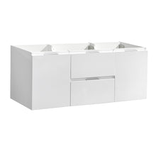 Load image into Gallery viewer, Fresca Valencia 48&quot; Glossy White Wall Hung Double Sink Modern Bathroom Cabinet- Fresca
