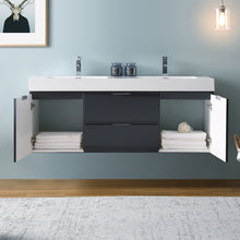 Load image into Gallery viewer, Fresca Valencia 60&quot; Dark Slate Gray Wall Hung Modern Bathroom Vanity- Fresca