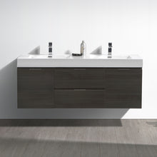 Load image into Gallery viewer, Fresca Valencia 60&quot; Gray Oak Wall Hung Double Sink Modern Bathroom Vanity- Fresca