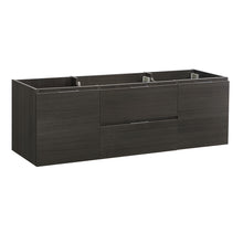 Load image into Gallery viewer, Fresca Valencia 60&quot; Gray Oak Wall Hung Double Sink Modern Bathroom Cabinet- Fresca