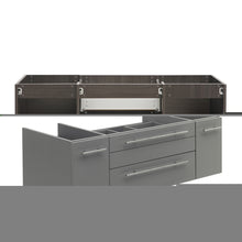 Load image into Gallery viewer, Fresca Valencia 60&quot; Gray Oak Wall Hung Double Sink Modern Bathroom Cabinet- Fresca