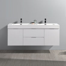 Load image into Gallery viewer, Fresca Valencia 60&quot; Glossy White Wall Hung Modern Bathroom Vanity- Fresca