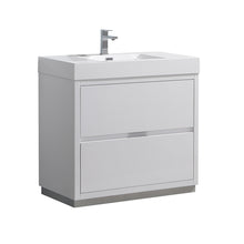 Load image into Gallery viewer, Fresca Valencia 36&quot; Glossy White Free Standing Modern Bathroom Vanity- Fresca