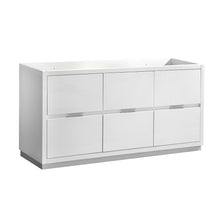 Load image into Gallery viewer, Fresca Valencia 48&quot; Glossy White Free Standing Double Sink Modern Bathroom Cabinet- Fresca