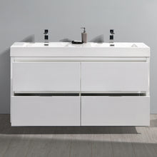 Load image into Gallery viewer, Fresca Valencia 60&quot; Glossy White Free Standing Modern Bathroom Vanity- Fresca