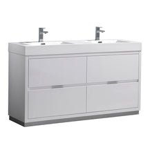 Load image into Gallery viewer, Fresca Valencia 60&quot; Glossy White Free Standing Modern Bathroom Vanity- Fresca