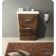 Load image into Gallery viewer, Fresca Milano 26&quot; Rosewood Modern Bathroom Cabinet w/ Integrated Sink- Fresca